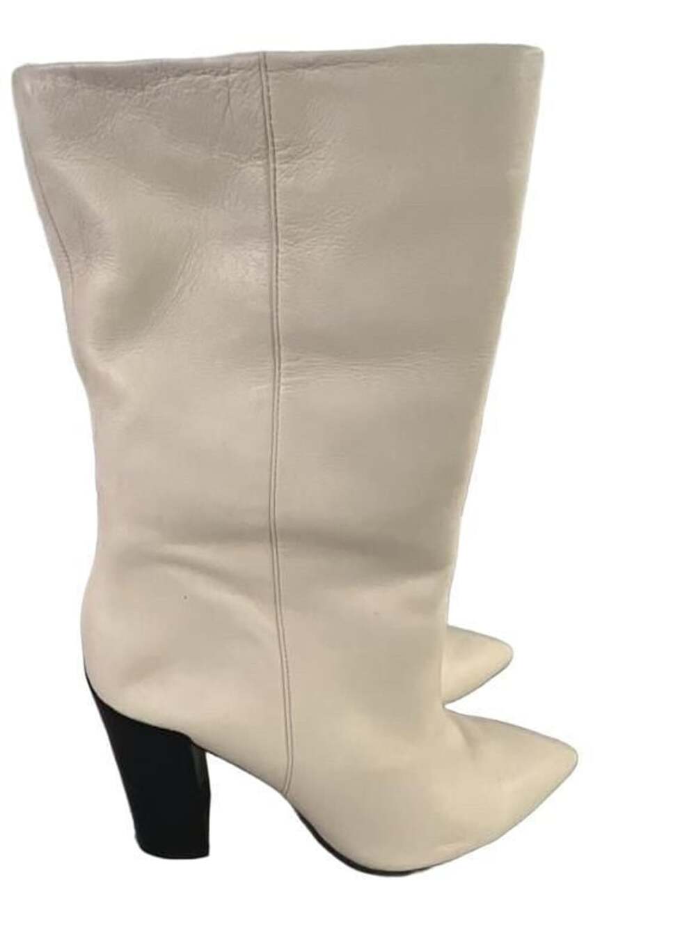 Dolce Vita Elan Mid Calf Boot White Leather Office Chic Fall
